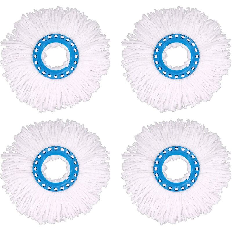 4 pcs Microfiber Mop Heads, ROund Replacement Mop Heads 360 ROtation Mop Heads For Floor Cleaning (Diameter 16Cm)