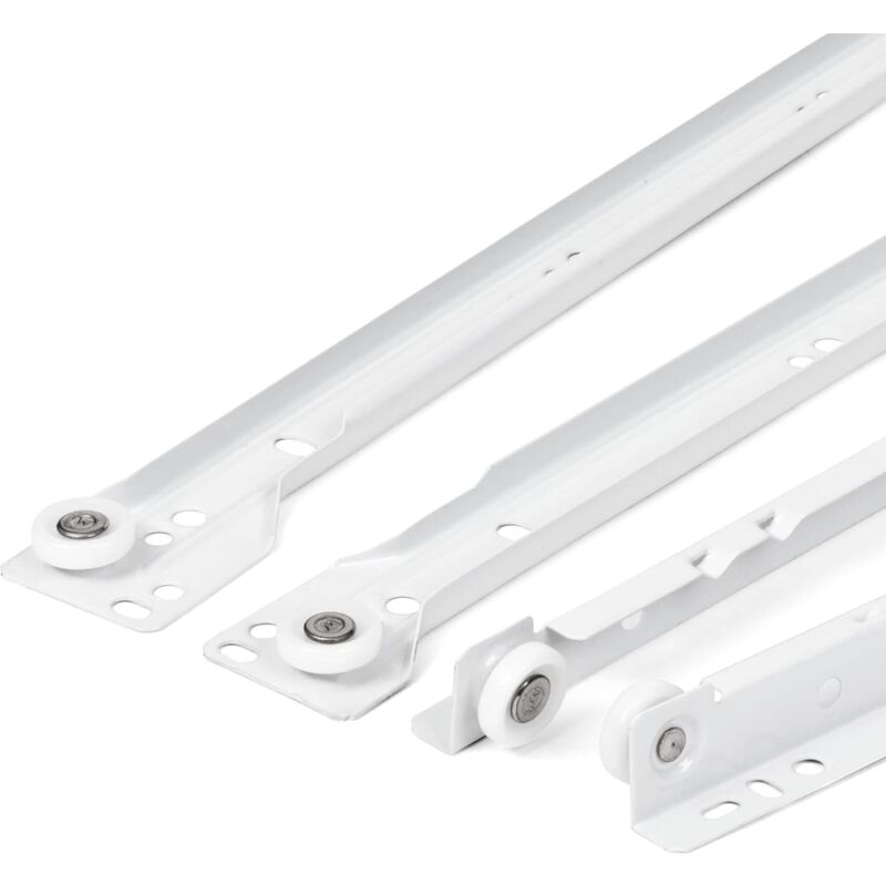 14 Inch Drawer Slides - 2 Pack (1 Pair) White Full Extension Drawer Slide Rails - Easy Assembly Drawer Slide Kit