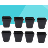 50 pcs Black Seedling Pot - Square Plastic Plant Pots - Small Indoor Outdoor Flower Pot (Black/ 6X6X6.5Cm)