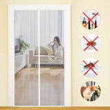 Magnetic Screen Door 90X210Cm Anti Fly Curtain Adhesive Strip Automatic Closing Ultra Fine Mesh Tool-Free Installation