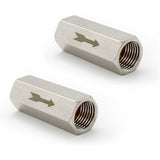 2 pcs 1/4" Check Valve Hexagonal Air Check Valve, One Way Check Valve, For Boiler Pressure Tank