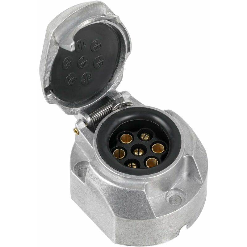 7 Pin Aluminum Alloy 7 Pin Electrical Trailer Socket Car Light Connectors For Boats, Caravans, Motorhomes Or Other