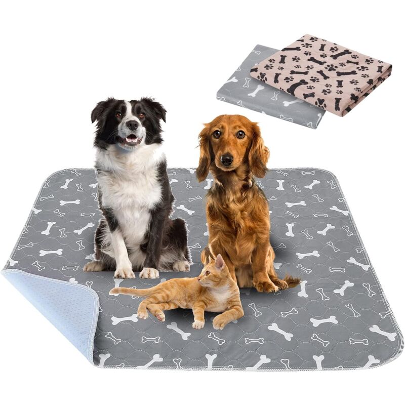 2 pcs 80 70Cm Ultra Absorbent Dog Training Mat, Non-Slip Washable Dog Mat, Reusable Puppy Training Mat For