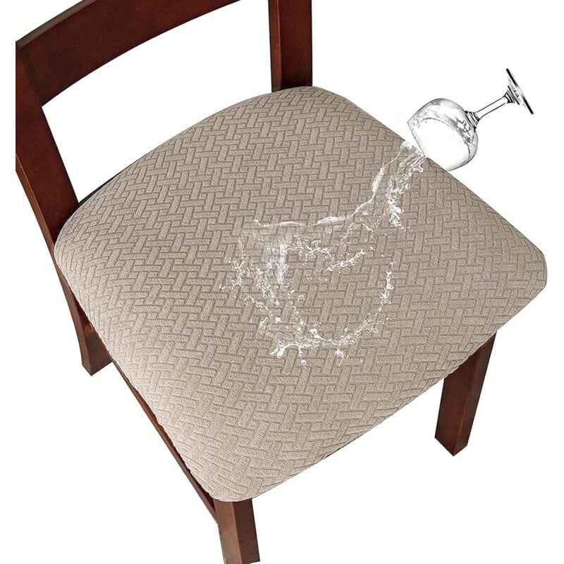 Chair Cover 2/4 Pieces Chair Cushion Cover Waterproof Chair Seat Cover Removable Washable Jacquard Elastic Chair Seat