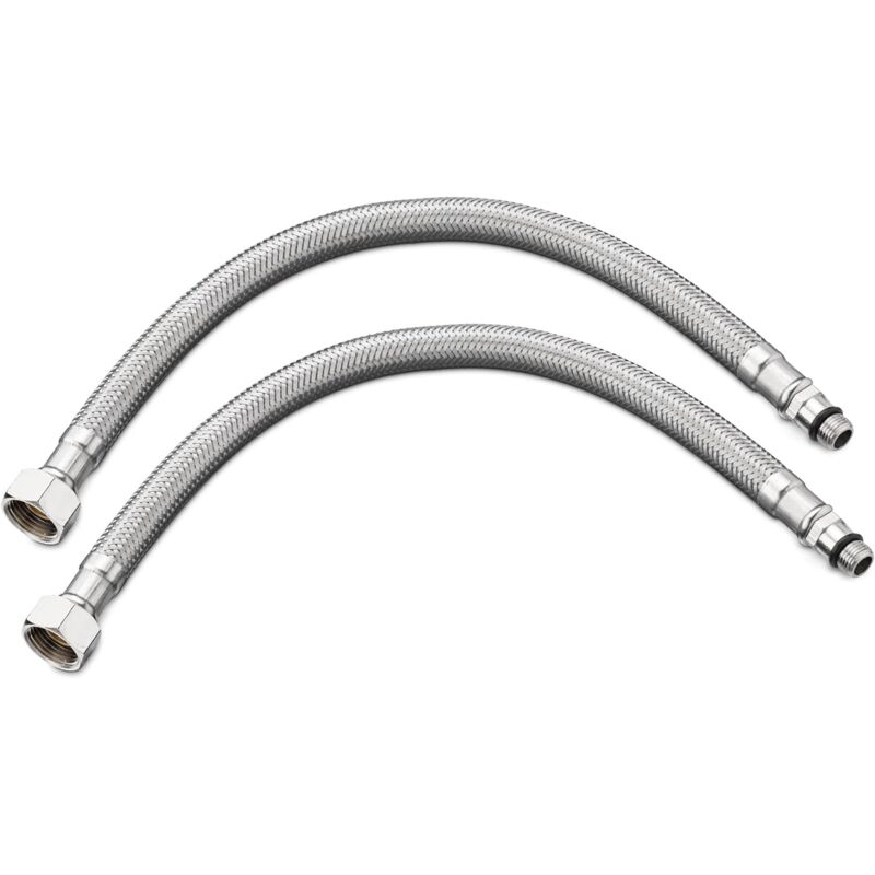 Flexible Kitchen Hose 60Cm Pack Of 2 Standard G3/8 X M10 X 60Cm Connection Tubes For Kitchen Bathroom Sink Faucet