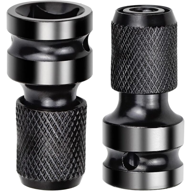 2 pcs Socket Adapters 1/2" Square Drive To 1/4" Impact Wrench Adapter Quick Release Converter For Impact Ratchet Wrench