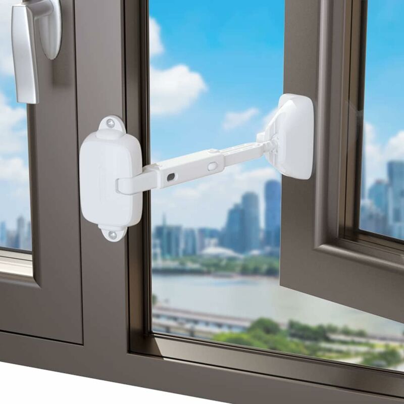 Child Safety Window Limiter For Baby Safety Window Locks, Window Safety Locks For Toddlers And Pets (White)