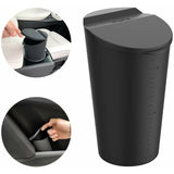 Small Car Trash Can With Lid - Car Cup Holder - Car Door Pocket Trash Can - Garbage Bin For Car, Home, Office - Black