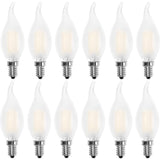 LED Bulb E14 Flame, Candle Shape, Warm White 2700K, 4W Incandescent Equivalent 40W, 400Lm, Pack Of 12 [Energy Class A+]