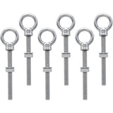 Eye Bolts M8 X 80Mm Stainless Steel Metric Thread M8 Eye Bolts For Fixing And Hanging, 6 pcs