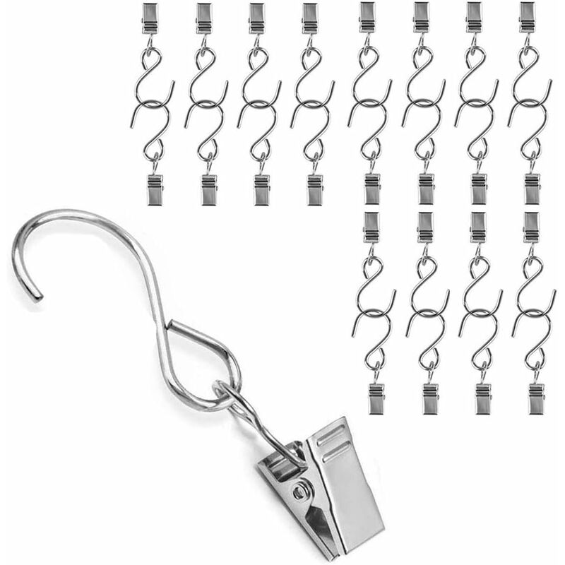 25 pcs Metal Curtain Hooks Hanging Clips For Curtain Party String Lights Outdoor Activity Wire Home Decoration