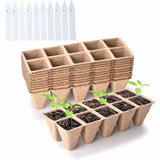 10 Pack Peat Pots, 100 Cells Biodegradable Seedling Starter Kit For Indoor Outdoor, Includes 10 Plastic Plant Labels
