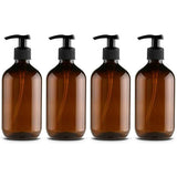 4 Pack 500Ml Pet Plastic Soap Dispenser With Black Lotion Pump Ideal For Kitchen Bathroom