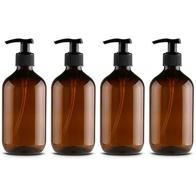 4 Pack 500Ml Pet Plastic Soap Dispenser With Black Lotion Pump Ideal For Kitchen Bathroom