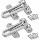 2Pack Security Door Lock Steel Window Guard Lock Entry Door Without Chain Lock Latch For Window Door