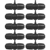 16Mm To 4/7 Garden Lock Barbed Tee Connectors, 10 pcs/Set Connectors For Pe Hose Garden Irrigation System