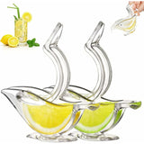 Deluxe Design Individual Lemon Squeezer, Manual Lemon Juicer Hand Press Acrylic Tableware Transparent Serving Dishes (2