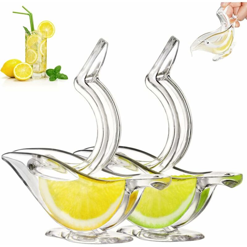 Deluxe Design Individual Lemon Squeezer, Manual Lemon Juicer Hand Press Acrylic Tableware Transparent Serving Dishes (2