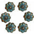 6 pcs Ceramic Glazed Door Handles For Cabinets, Bathrooms, Wardrobes, Drawers (Blue)