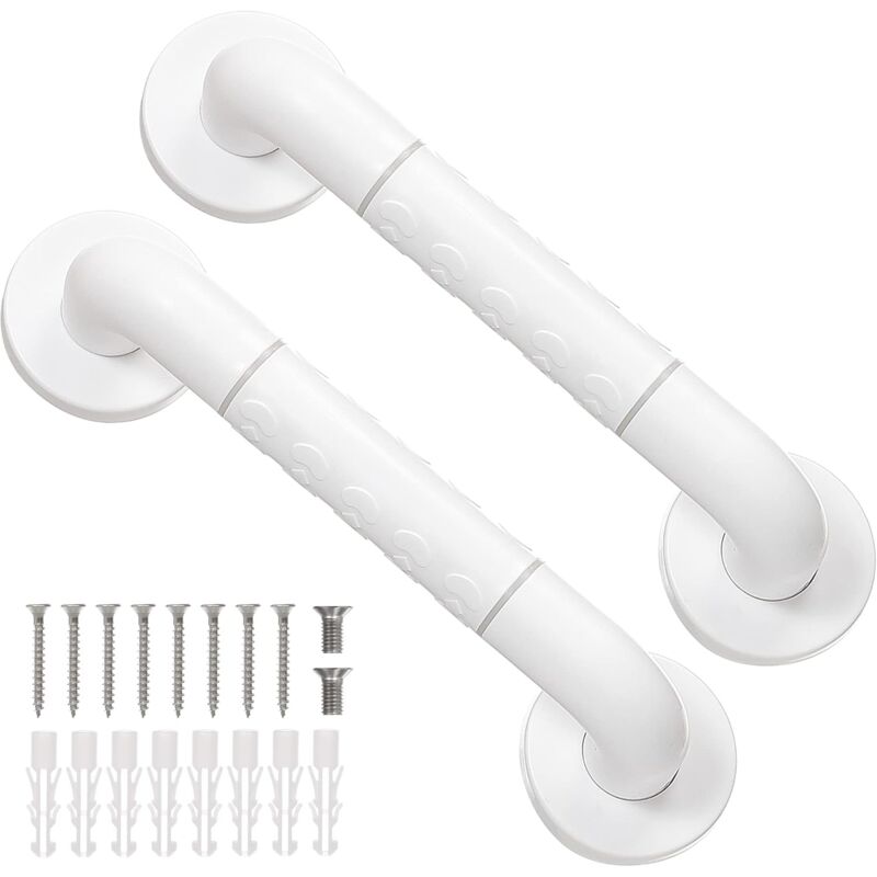 2 Stainless Steel Bathroom Grab Bars, 30Cm