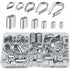 250 pcs 6 Sizes Aluminum Wire ROpe Thimbles Assortment Double Barrel Sleeves & 5 Size Thimbles For Wire ROpe