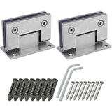 2 Pack 90 Degree Shower Door Hinges With Screws, 4Mm Thickness Stainless Steel For Bathroom Door And Glass (Silver)