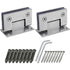 2 Pack 90 Degree Shower Door Hinges With Screws, 4Mm Thickness Stainless Steel For Bathroom Door And Glass (Silver)