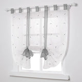 Window Embroidery ROman Blinds Sheer Curtains Decoration For Bedroom Balcony Kitchen, Grey, 80Cmx140Cm