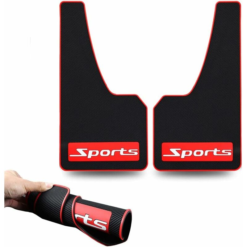 Car Mud Flaps Soft Material Universal Fit Black Rubber Splash Guards Mudguards No Collision Universal 17" X 9" X 0.2"
