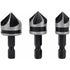 3 pcs 1/4" Hex Hcs Countersink Bit 5 Flute Countersink Drill Bits Countersink Bit 12Mm/16Mm/19Mm For Wood Metal