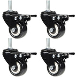 4 Swivel Casters 50Mm Furniture Transport Casters, 40Kg Load Capacity Each, M10 Screws