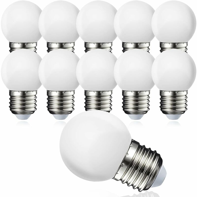 Pack Of 10 E27 G45 LED Globe - Warm White 3000K - 5W G45 - Matte Polycarbonate Shell - Non-Dimmable [Energy Class G]