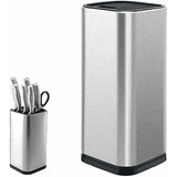Knife Block, Stainless Steel Knife Holder, Kitchen Knife Holder, Square Knife Holder, For Knives And Scissors (Square)