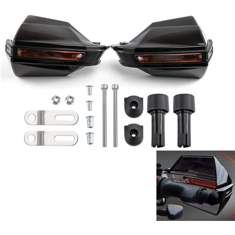 Motorcycle Hand Guard Handle Shield Motorbike Motocross Scooter Windproof Handlebar Protective Gear - Black