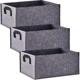 Grow Bag, 3 Pack Rectangular Black Non-Woven Planting Bags With Handle, Indoor Outdoor Grow Bags Planting Pot For
