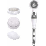 4 In 1 Waterproof Electric Bath Brush Multifunctional Body Cleaning Brush Back Massage Scrubber With 4 Brush Heads