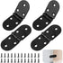 4 pcs Stainless Steel Folding Table Hinges - 180 Degree ROund Screw-In Hinges - Folding Table Hinges - Table Hinges -