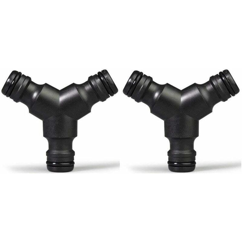 Plastic Snap On Hose Splitter (3 Way) Y Male Garden Hose Connector Y-Connector 2 Pack