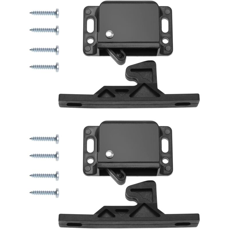 2 pcs Cabinet Door Catches With 8 Screws For Rv, Caravan Door Latches, Accessories For Cabinets, Sliding Doors, Home,