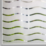 Privacy Window Film Frosted Self-Adhesive Window Sticker No Glue Static Cling Glass Film Opaque Uv Protection Wave