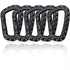 5 Pack Plastic Carabiners - Black - D-Shaped