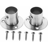 2 Pack Stainless Steel Closet ROd Brackets With Flange