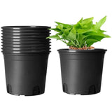 10 pcs Plastic Flower Pots, 16Cm Thicken Plant Pots Plant Container Indoor Gardening Pot (Black)