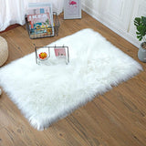 Faux Sheepskin Imitation Fleece Lambskin Rug Fluffy Soft Longhair Decorative Chair Cushion Sofa Mat (White, 50X150Cm)