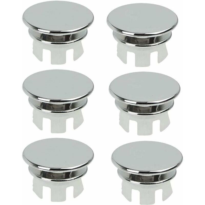 6 pcs Chrome Bathroom Sink Overflow Plug Toilet Overflow Drain Hole ROund Part