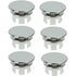 6 pcs Chrome Bathroom Sink Overflow Plug Toilet Overflow Drain Hole ROund Part