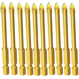 10 pcs 6Mm Tungsten Carbide Drill Bit Set With Flat Hex Shank For Mirror Porcelain Marble