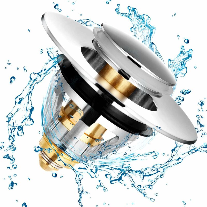 Drain Filter, Sink Strainer Sink Filter Bathtub Stopper Universal Stainless Steel Bounce Core, Hair Filter For Sink