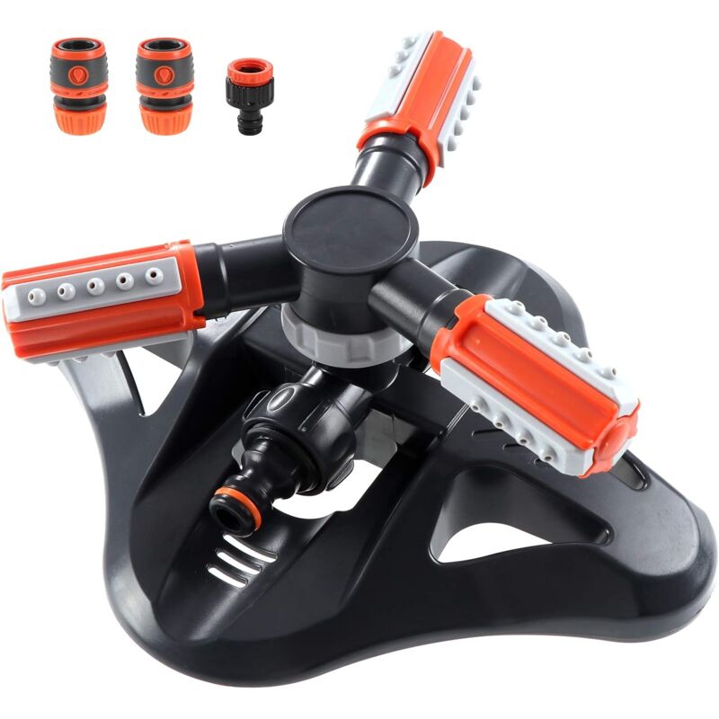 Garden Sprinkler, 360° ROtating 3 Arm Automatic Lawn Sprinkler Watering Irrigation