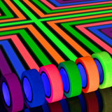 Neon Gaffer Tape 6 Colors, Uv Blacklight Glow In The DArk Fluorescent Tape For Uv Party (0.6 Inch X 16.5 Feet)